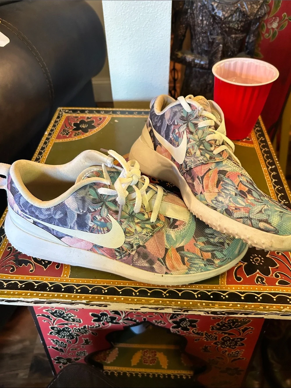Nike Women's Floral Print Lightweight Sneaker in Pastel Multi